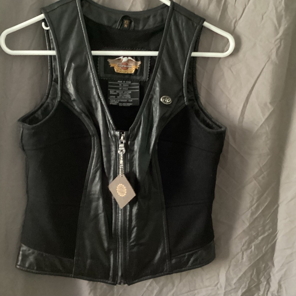 Original Harley Davidson Leather w/neoprene Vest